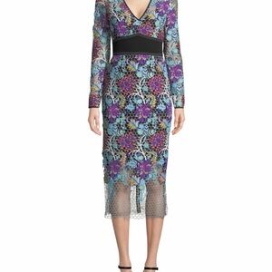 Diane Von Furstenberg Guipure Purple and Blue Lace Dress
